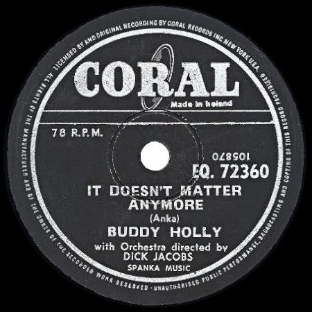 IT DOESN'T MATER ANYMORE - Buddy Holly - Ireland