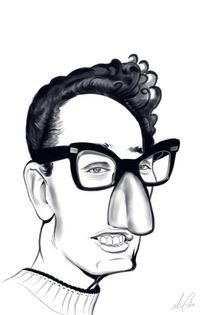 Buddy Holly Caricature by malakuko, seen on DeviantArt