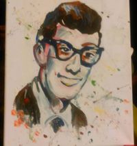 Buddy Holly Painting by De Atrockingart, seen on DeviantArt