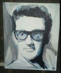 Buddy Holly painting on Pinterest, artist unknown