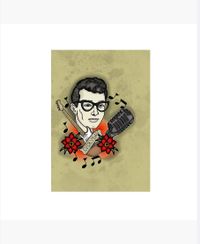 BUDDY_HOLLY_Art_Print_by_RockinKat_on_Redbubble