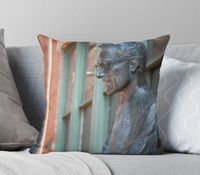 Buddy Holly Statue Dallas by Colleen Drew, Pillow Motif