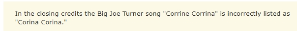 Wrong song title in the final credits.