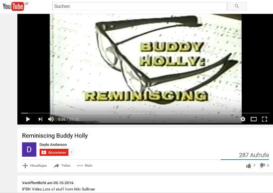 BUDDY HOLLY - REMINISCING VIDEO ON YOUTUBE