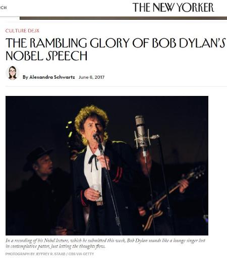 The Rambling Glory of Bob Dylan's Nobel Speech