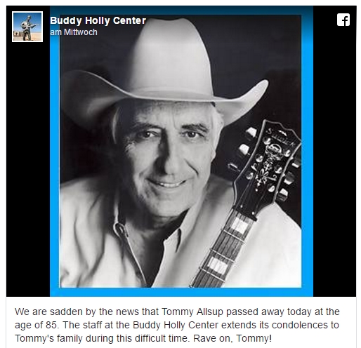 TOMMY ALLSUP PASSED AWAY