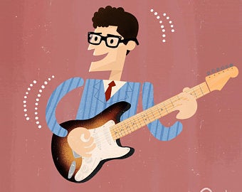 BuddyHollyPrint_by_©RachelNaomiArt