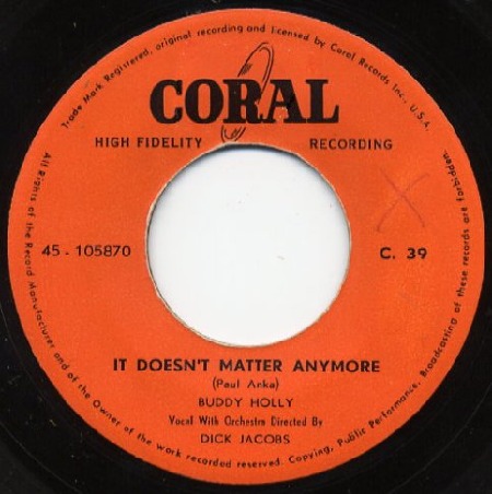 BUDDY HOLLY - HONG KONG PRESSING - It doesn't matter anymore