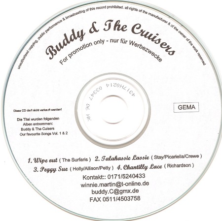 PEGGY SUE on Buddy & The Cruisers' Promo CD
