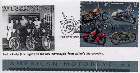 USA First Day Cover of motor cycle stamps