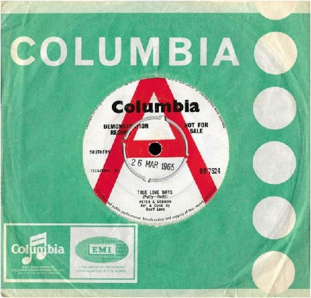 COLUMBIA DB 7524  Demonstration Record released 26 March 1965
