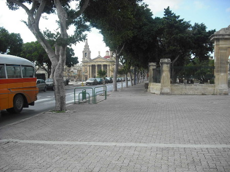 Coming out of the Phoenicia- the main church in Floriana