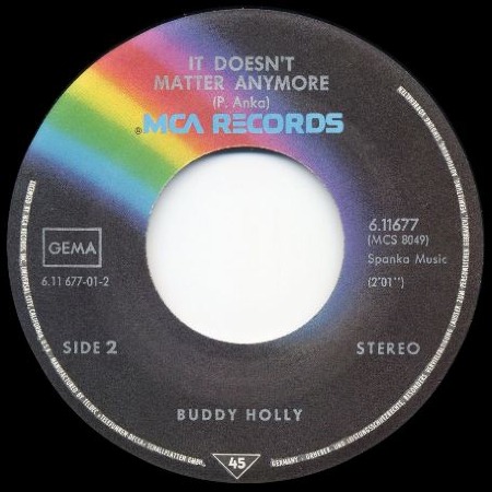 Buddy Holly on MCA Germany
