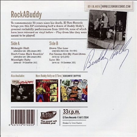 El Toro Records ET-15.035 Buddy Holly - RockABuddy (6 track 33rpm vinyl EP)